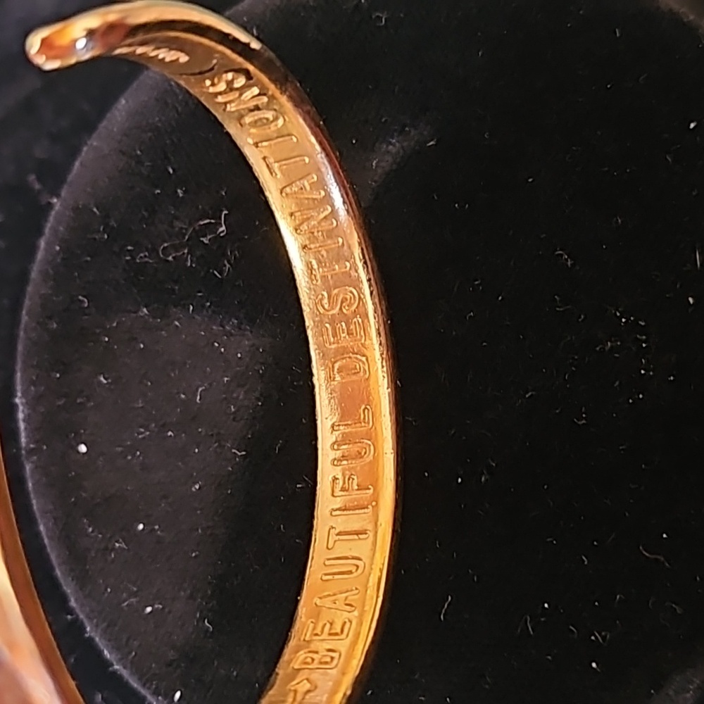 MPrint hammered goldtone cuff bracelet - Picture 3 of 4